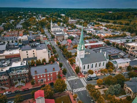Fredericksburg, Virginia — downtown aerial